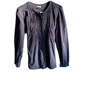 Black Ecote’ Drawstring Long sleeve Black Blouse. Beautiful details